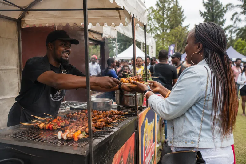 Freshly catered snacks and live food station setup by Kims Kitchen Nairobi