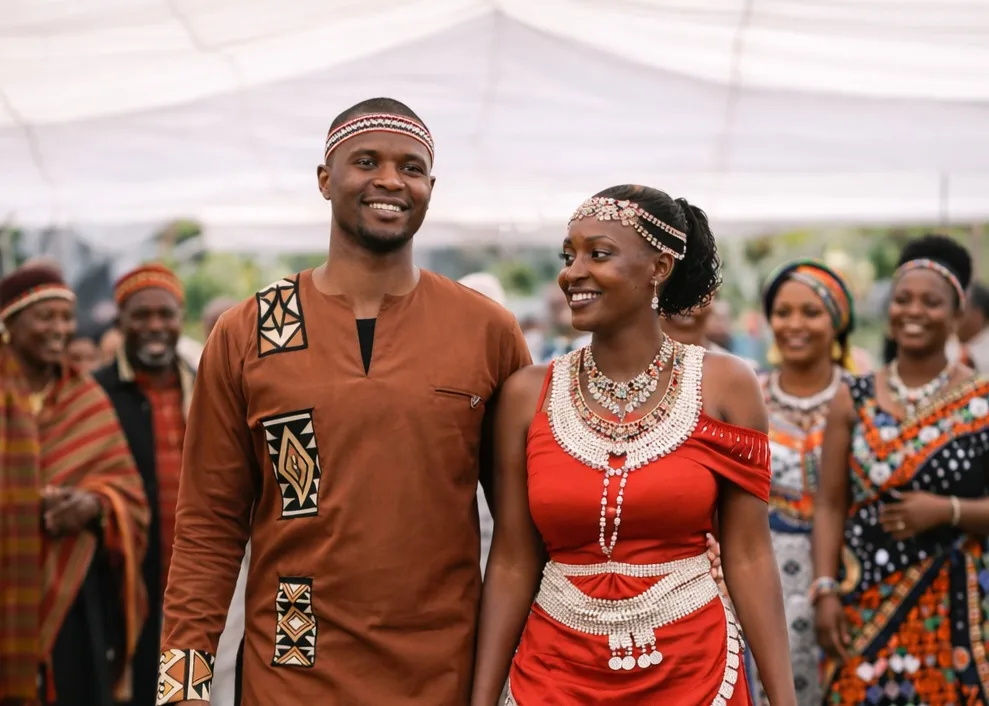 Authentic traditional Kenyan Ruracio catering buffet setup in Karen Nairobi by Kims Kitchen
